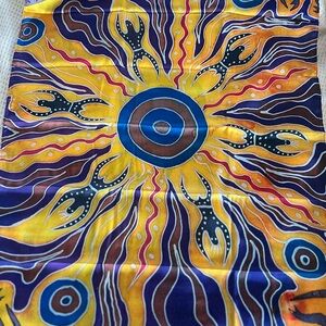 Tobwabba Aboriginal Art 100% Polyester Giftboxed Scarf Spiritual Lands